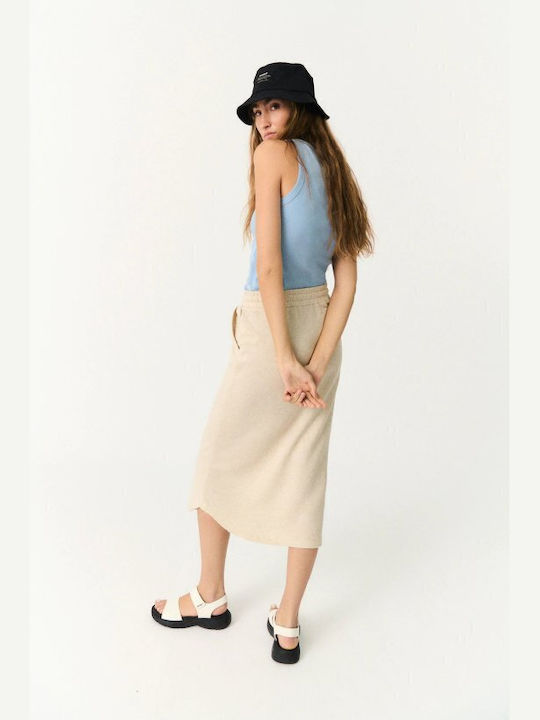 Ecoalf Petunia Linen Midi Skirt in Beige color GASKPETUN3792WS22-298