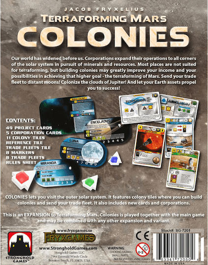 Разширение на играта Terraforming Mars Colonies за 1-5 играчи 12+ години (EN) Stronghold Games