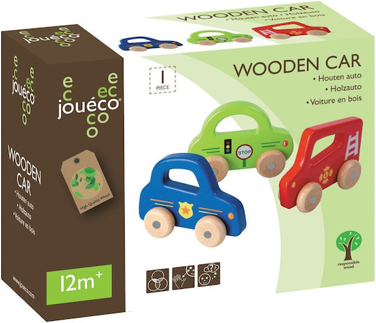 Joueco Vehicle Wooden Car Light Green made of Wood Lahani