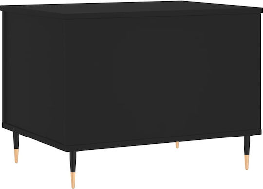 Rectangular Central Wooden Coffee Table with Lifting Mechanism Black W60xL44.5xH45cm