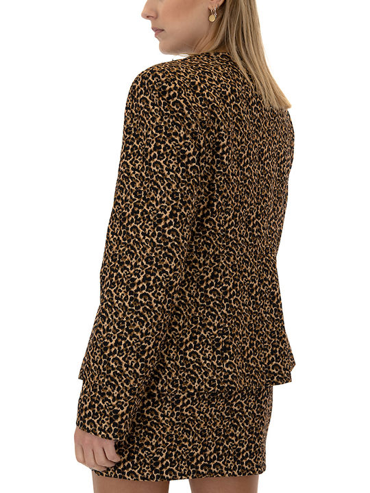 MY T Women's Blazer BROWN- BLACK- BEIGE