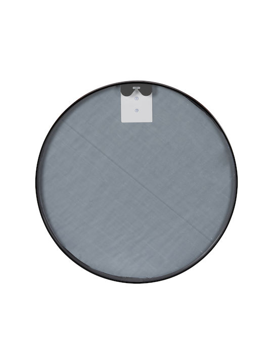 HomeMarkt Wall Mirror with Black Metallic Frame Diameter 50cm 1pcs