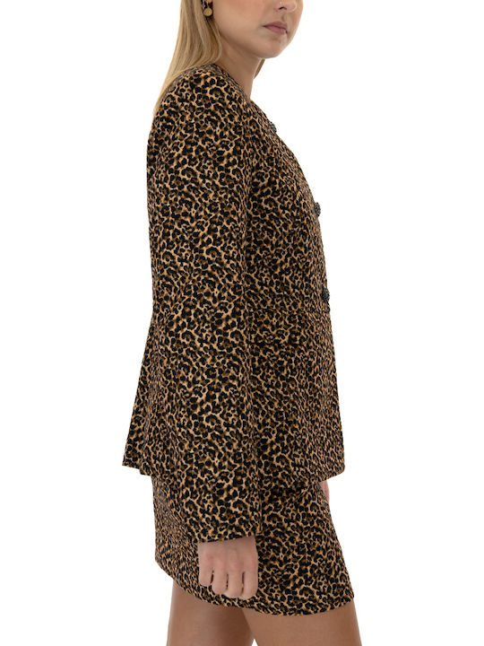 MY T Women's Blazer BROWN- BLACK- BEIGE