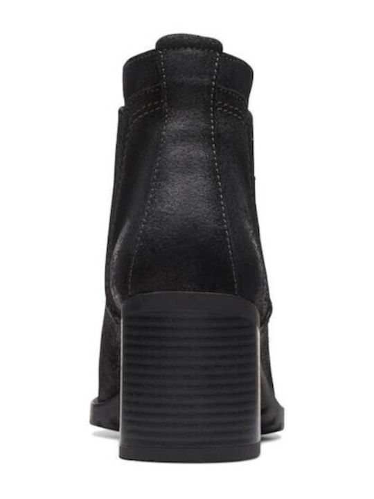 Clarks Up Wildleder Damen Chelsea Stiefeletten Schwarz