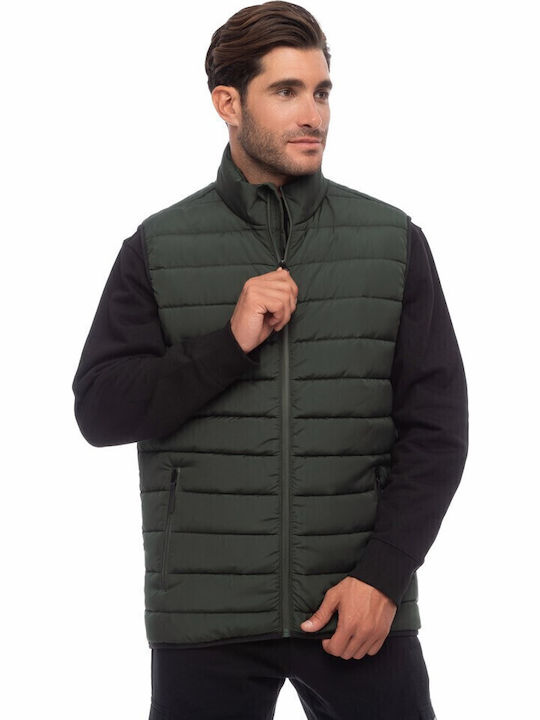Sleeveless Jacket Puffer Khaki