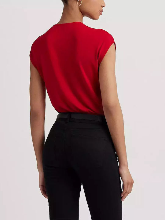 Ralph Lauren Winter Women's Blouse Short Sleeve Red