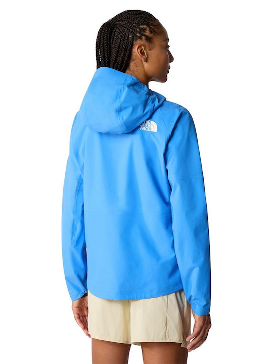 The North Face Summit Women's Running Short Sports Jacket Waterproof and Windproof for Spring or Autumn with Hood Blue