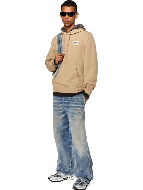 Sweatshirt with Hood Beige