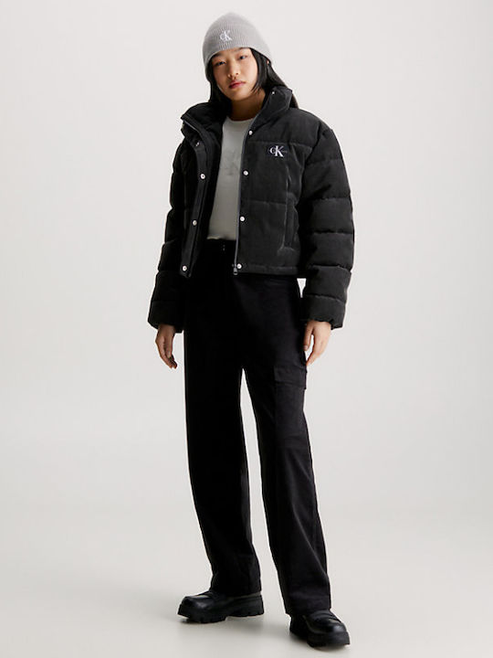 Hoch tailliert Damenjeans Schwarz