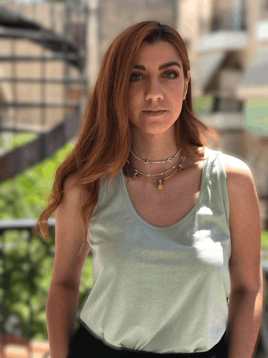 Bluza Damă Fără Mâneci Verde