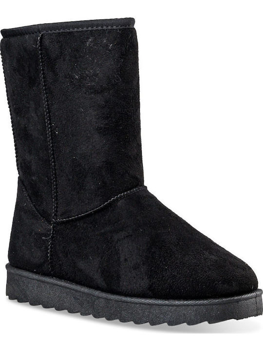 Women's Ankle Boots with Fur Black