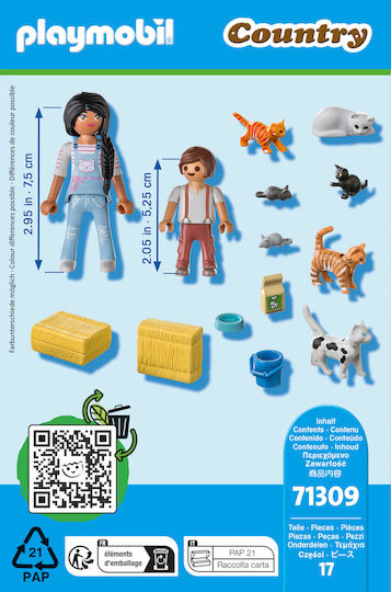 Playmobil Land Familie mit Kätzchen für 4-10 Jahre