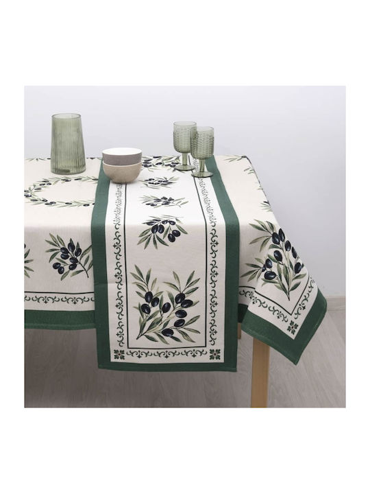 Dimeco Τραπεζομάντηλο Σετ Olivia Olive 140x220εκ.