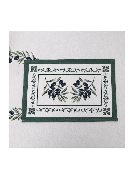 Dimeco Τραπεζομάντηλο Σετ Olivia Olive 140x220εκ.