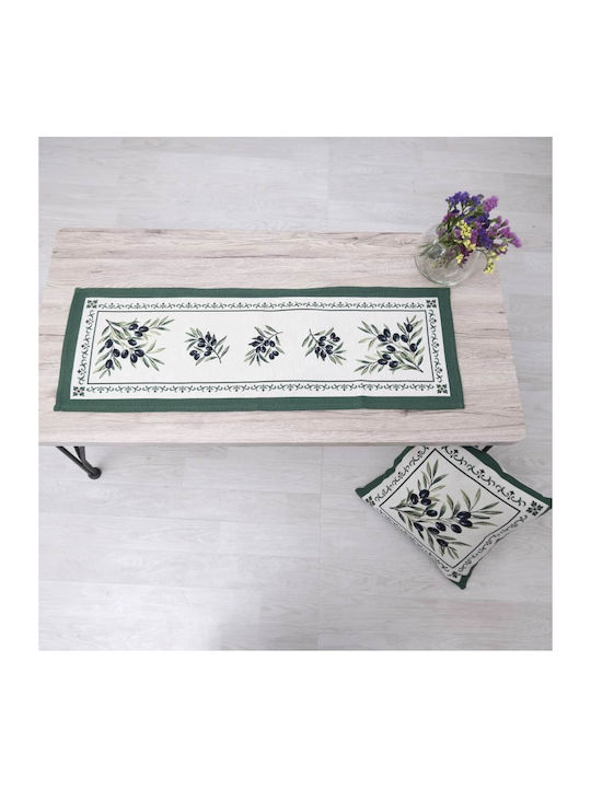 Dimeco Τραπεζομάντηλο Σετ Olivia Olive 140x220εκ.
