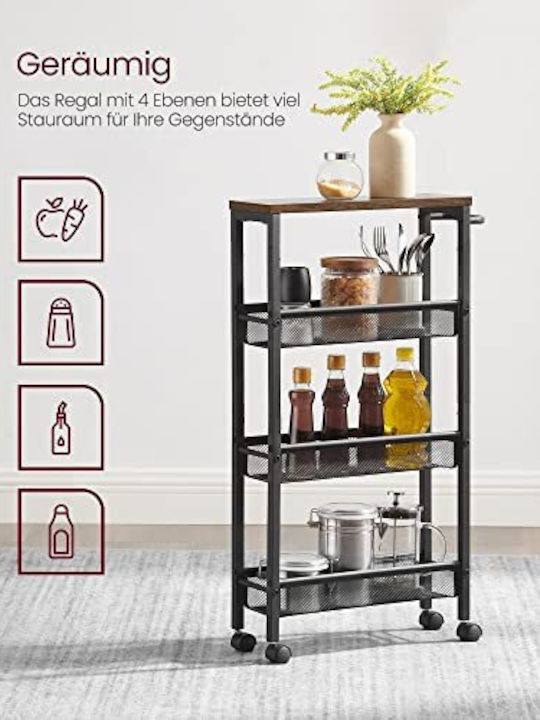 Vasagle Vasagle Metallisches Lebensmittelregal Mit 4 Ebenen Braune