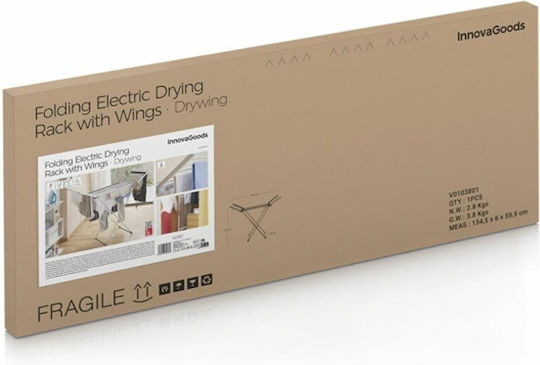 InnovaGoods Drywing Πτυσσόμενη Θερμαινόμενη Απλώστρα Δαπέδου Μεταλλική 230W 45cm