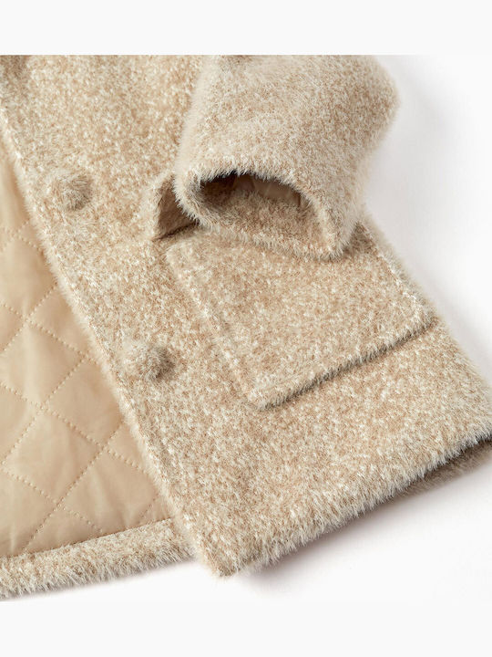 Kinder Mantel mit Futter Beige