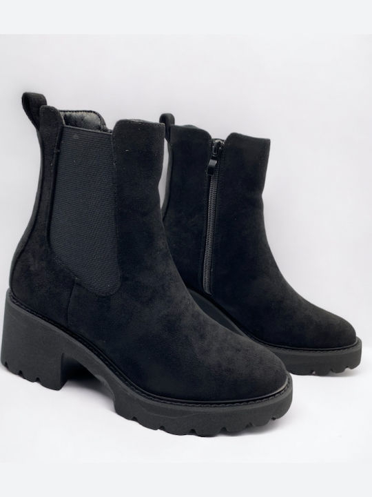 Step Shop Suede Women's Ankle Boots Black