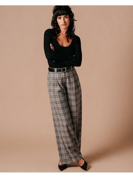 Damen Stoff Hose Gray