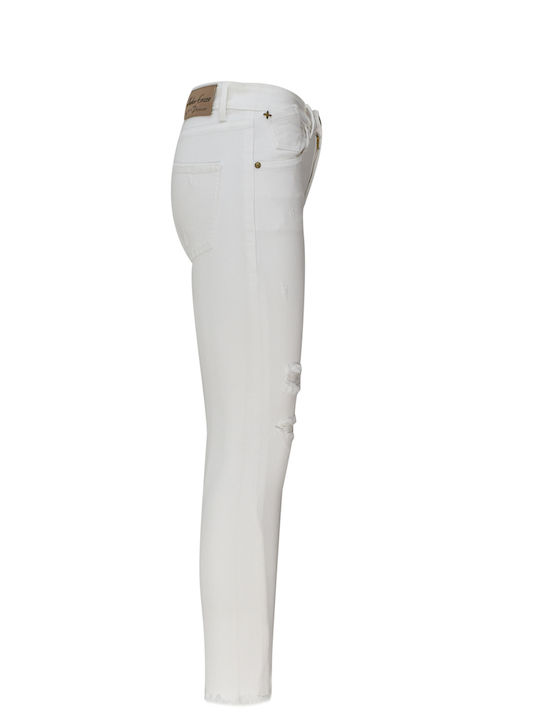 John Enzzo Damen Stoff Hose White.