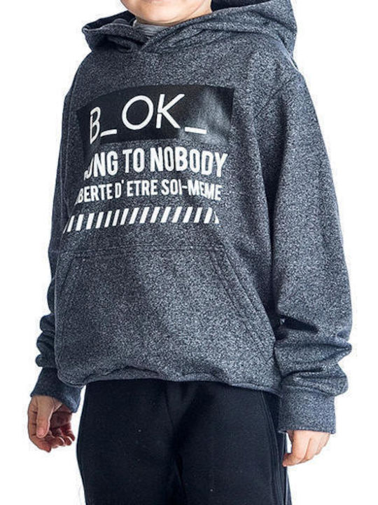 Joyce Kids Sweatshirt with Hood and Pocket Black