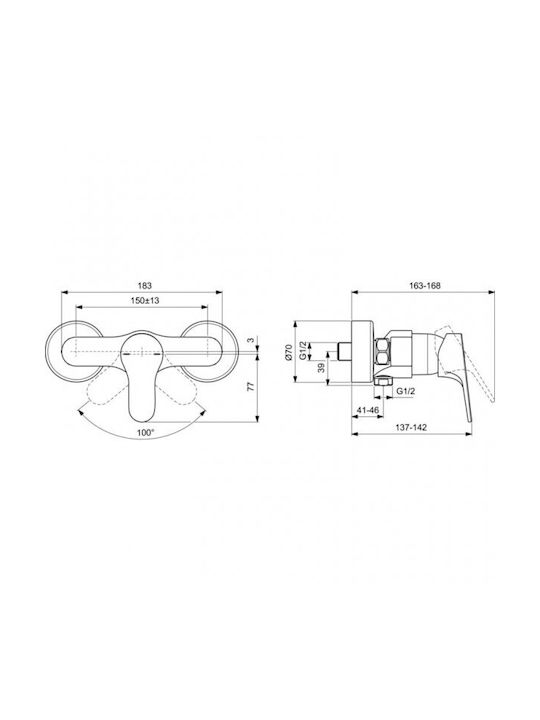 Ideal Standard Mixing Shower Shower Faucet Red