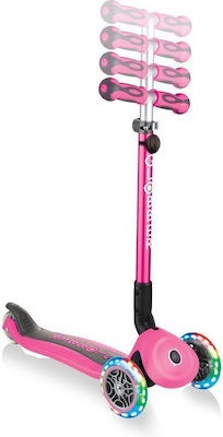 Globber Kinderroller Klappbar Go-Up Deluxe Lights 3-Rad mit Sitz Fuchsie