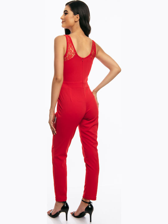 Women's Sleeveless One-piece Suit Red