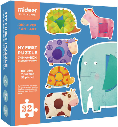 Παιδικό Puzzle Geometry & Animal για 2+ Ετών 32pcs MiDeer