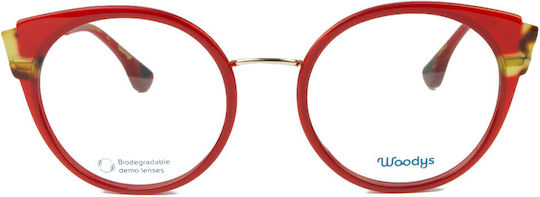 Woodys Barcelona Freda Women's Prescription Eyeglass Frame Red 220803
