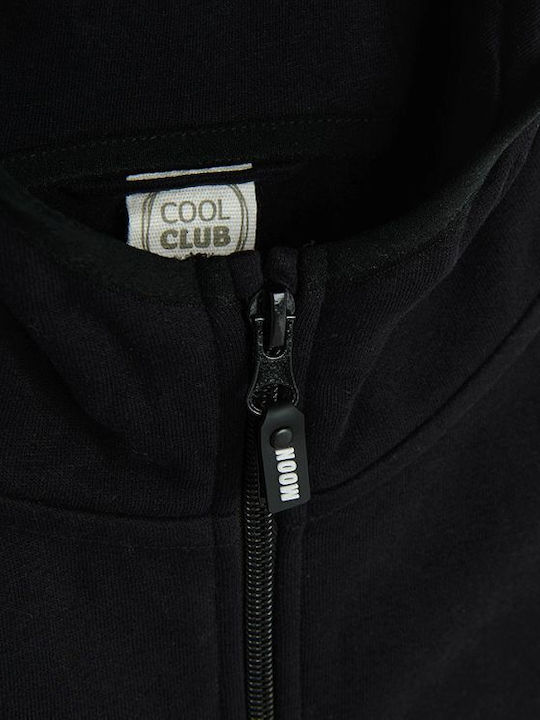 Hanorac pentru copii cu glugă Black