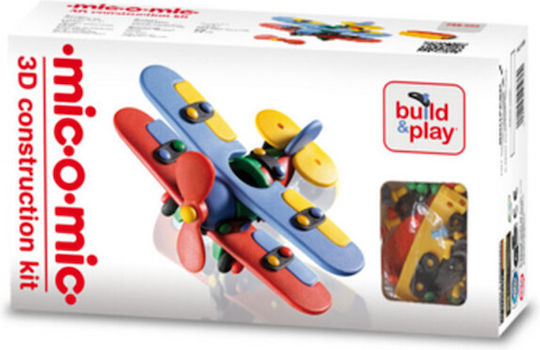Mic O Mic Plastic Construction Toy Airplane Double Fin