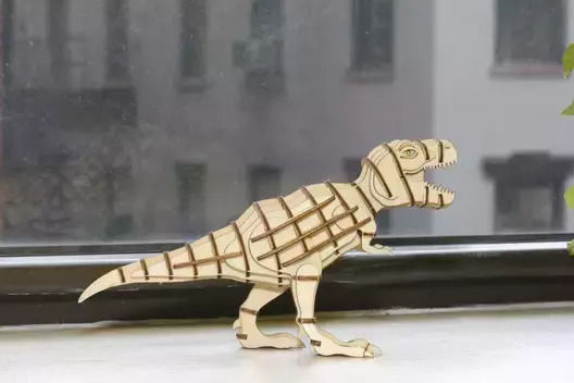 Kikkerland Дървена Конструктивна Игра T-Rex 3D Wooden