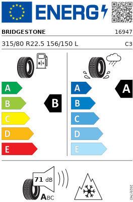 Bridgestone Duravis 315/80R22.5 M M+S 4 Εποχών Λάστιχο Φορτηγού