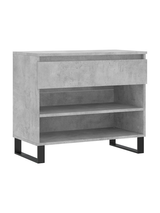 Ξύλινη Παπουτσοθήκη με 2 Ράφια Γκρι Μ70xΠ36xΥ60cm