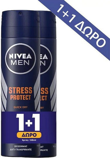 Nivea Men Stress Protect Anti-perspirant Deodorant 48h In Spray 2x150ml
