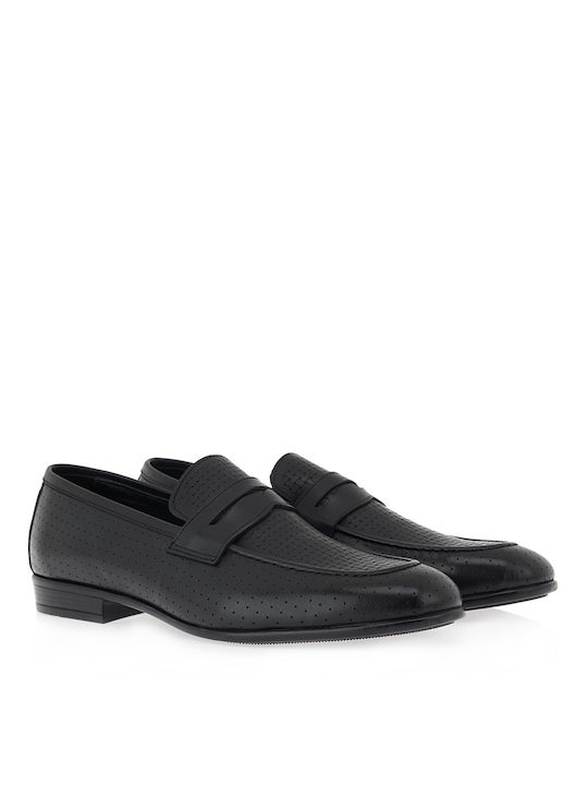 Bnr Shoes Men's Leather Loafers Black