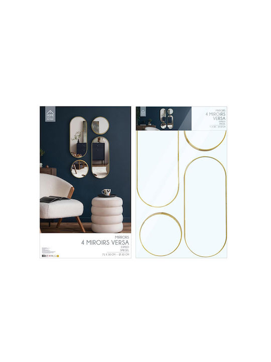 The Home Deco Factory Wall Mirror with Gold Plastic Frame 71x30cm 4pcs