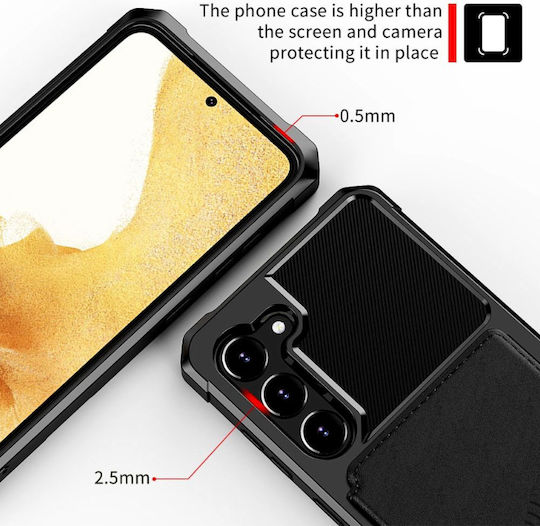 HappyCase Wallet Σιλικόνης 0.5mm Μαύρο (Galaxy S23)