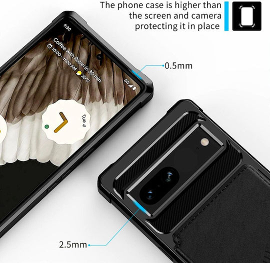 HappyCase Портмоне Силикон 0.5мм Черен (Google Pixel 7)