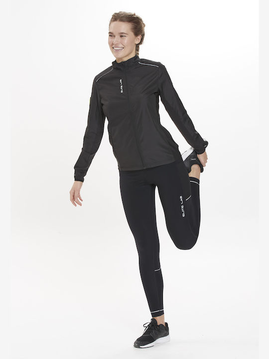 Elite Lab Women's Short Sports Jacket Waterproof and Windproof for Spring or Autumn Black - 1001