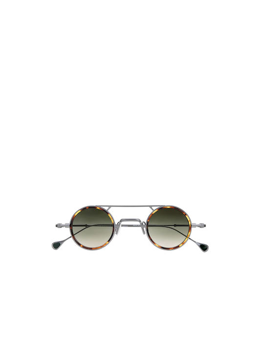 Anne et Valentin Scala Sunglasses with Brown Tartaruga Metal Frame and Gray Lens