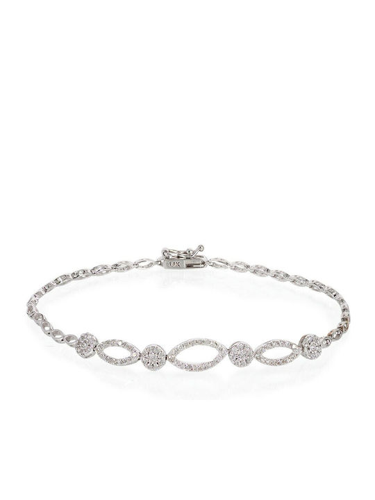 Vitopoulos Set with Necklace , Earrings & Ring from White Gold 14K with Stones