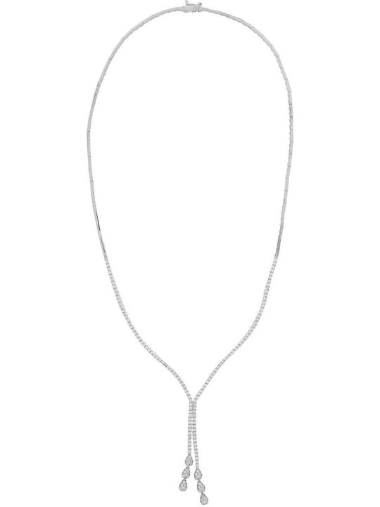 Vitopoulos Set with Necklace , Earrings & Ring from White Gold 14K with Stones