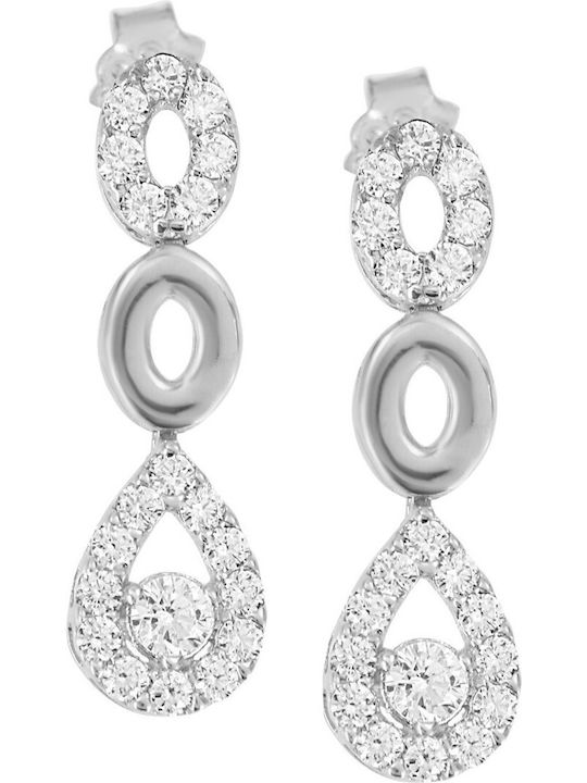 Vitopoulos Set with Necklace , Earrings & Ring from White Gold 14K with Stones