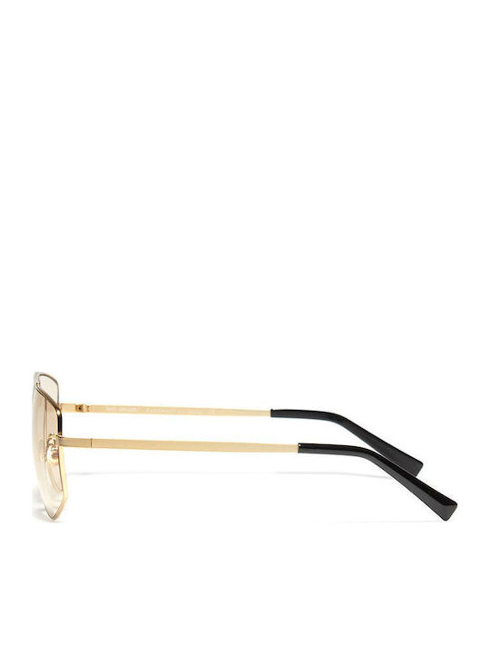 Bob Sdrunk Arnold 102 Damen Sonnenbrille mit Gold Metall Gestell und Braun Linse
