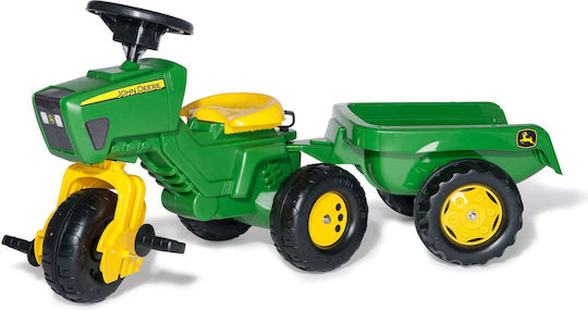 Kids Foot-to-Floor Ride On Tractor with Trailer & Pedal Tractor with Three Wheels Green