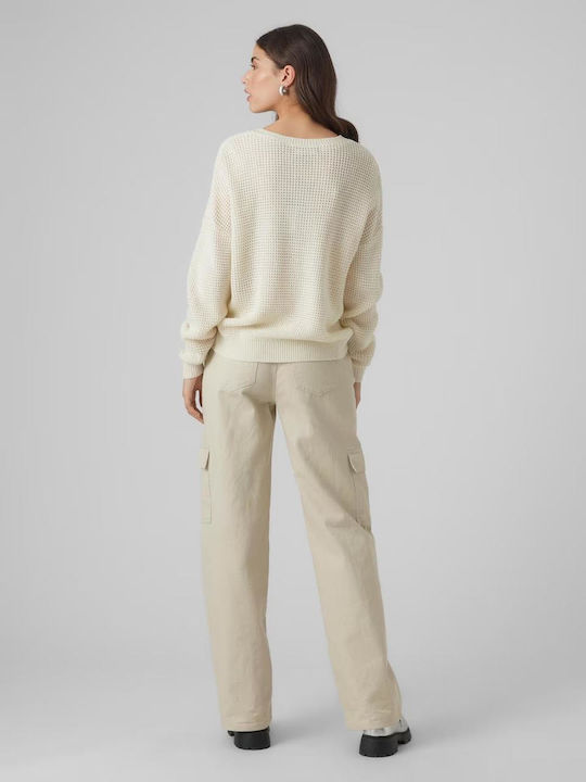 Vero Moda Women's Long Sleeve Sweater Birch - #E3DAC9