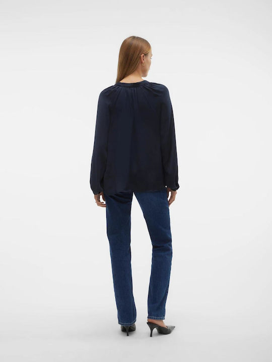 Vero Moda Women's Blouse Long Sleeve Navy Blazer